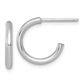 14k White Gold Polished 2.0 x 15mm Tube C-Hoop Post Earrings