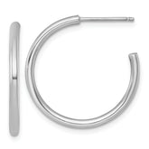 14k White Gold Polished 2.0 x 25mm Tube C-Hoop Post Earrings