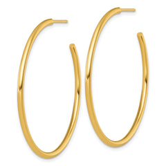 14k Polished 2.0 x 45mm Tube C-Hoop Post Earrings