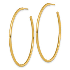 14k Polished 2.0 x 50mm Tube C-Hoop Post Earrings