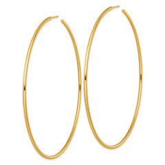14k Polished 2.0 x 90mm Tube C-Hoop Post Earrings