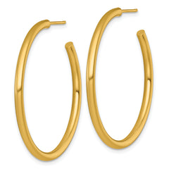 14k Polished 2.5 x 40mm Tube C-Hoop Post Earrings