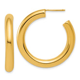 14k Polished 5.0 x 35mm Tube C-Hoop Post Earrings