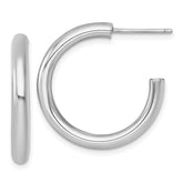 14k Polished 3.0 x 25mm Tube C-Hoop Post Earrings