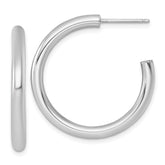 14k Polished 3.0 x 30mm Tube C-Hoop Post Earrings