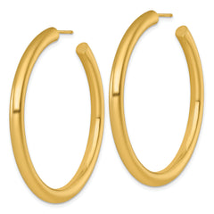 14k Polished 4.0 x 50mm Tube C-Hoop Post Earrings