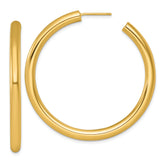 14k Polished 4.0 x 50mm Tube C-Hoop Post Earrings
