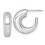 14k White Gold Polished Tapered Hollow C-Hoop Post Earrings