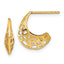 14k Polished Fancy Cut Out Design Post J-Hoop Earrings