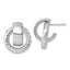 White Twisted Doorknocker C-Hoop Stud Earrings in 14K Yellow Gold - Sophia Jewelers