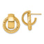 14K Polished and Twisted Doorknocker C-Hoop Post Earrings