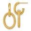 Oval C-Hoop Stud Dangle Earrings in 14K Yellow Gold, 15.2mm Textured - Sophia Jewelers