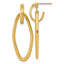 Oval C-Hoop Stud Dangle Earrings in 14K Yellow Gold, 14.8mm - Sophia Jewelers