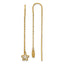 14K Polished Mother of Pearl Flower Cable Chain Threader Earrings