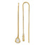 14K Polished Mother of Pearl Heart Cable Chain Threader Earrings