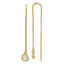 Mother of Pearl Heart Cable Chain Threader Earrings in 14K Yellow Gold - Sophia Jewelers