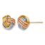 14k Tri-color Ridged Love Knot Post Earrings