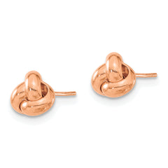 14k Rose Gold Polished Love Knot Post Earrings