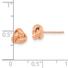 14k Rose Gold Polished Love Knot Post Earrings