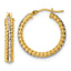 Beaded Hoop Earrings in 14K Two-Tone Gold, 21mm Diamond-Cut - Sophia Jewelers