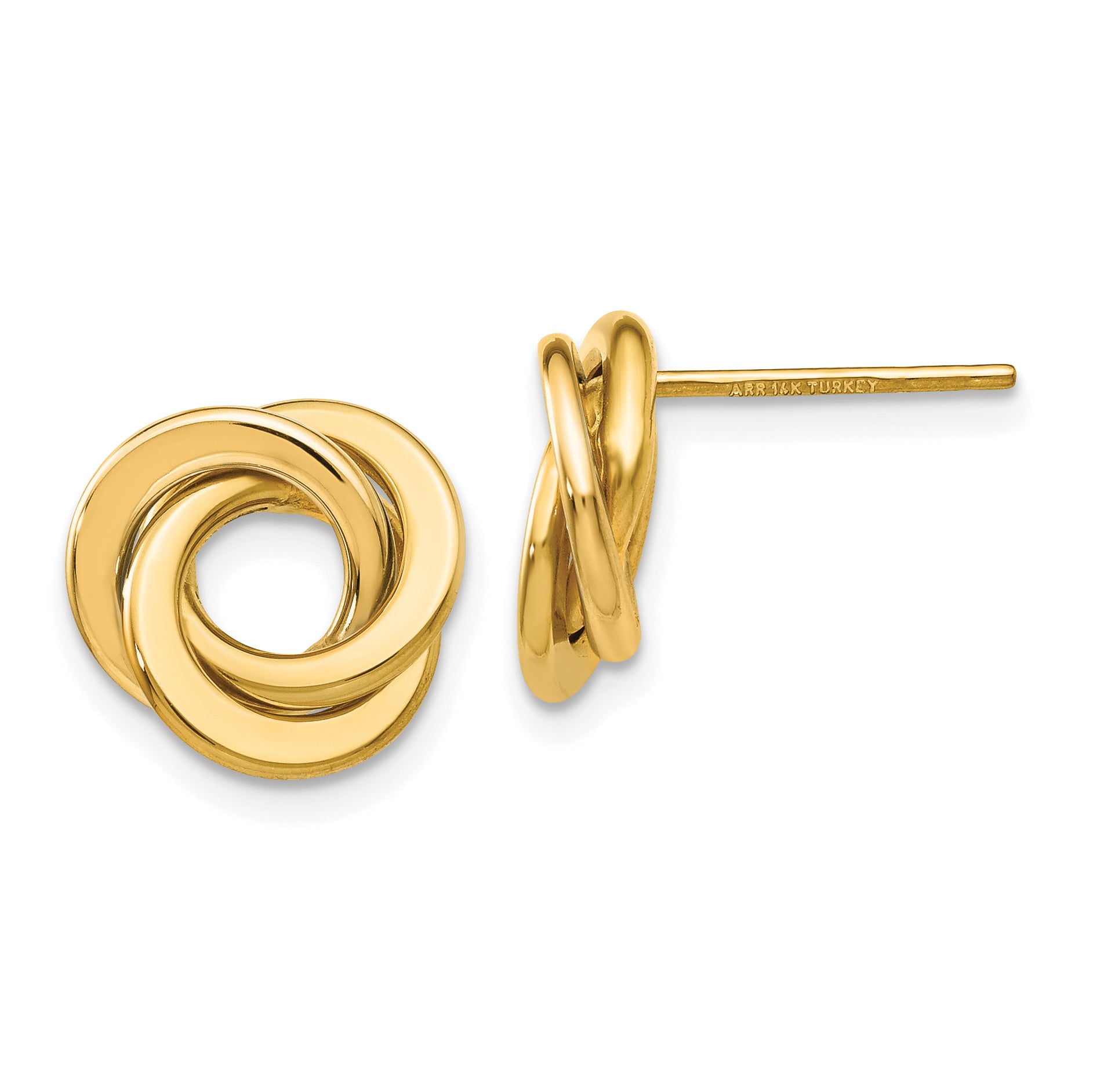 14K Polished Intertwined Circles Post Earrings
