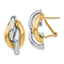 Swirl Omega Back Stud Earrings in 14K Two-Tone Gold, 13mm - Sophia Jewelers