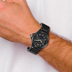 Ladies Chisel Black Ceramic Black Dial Watch