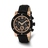 Mens Chisel Rose IP-plated Black Dial Chronograph Watch