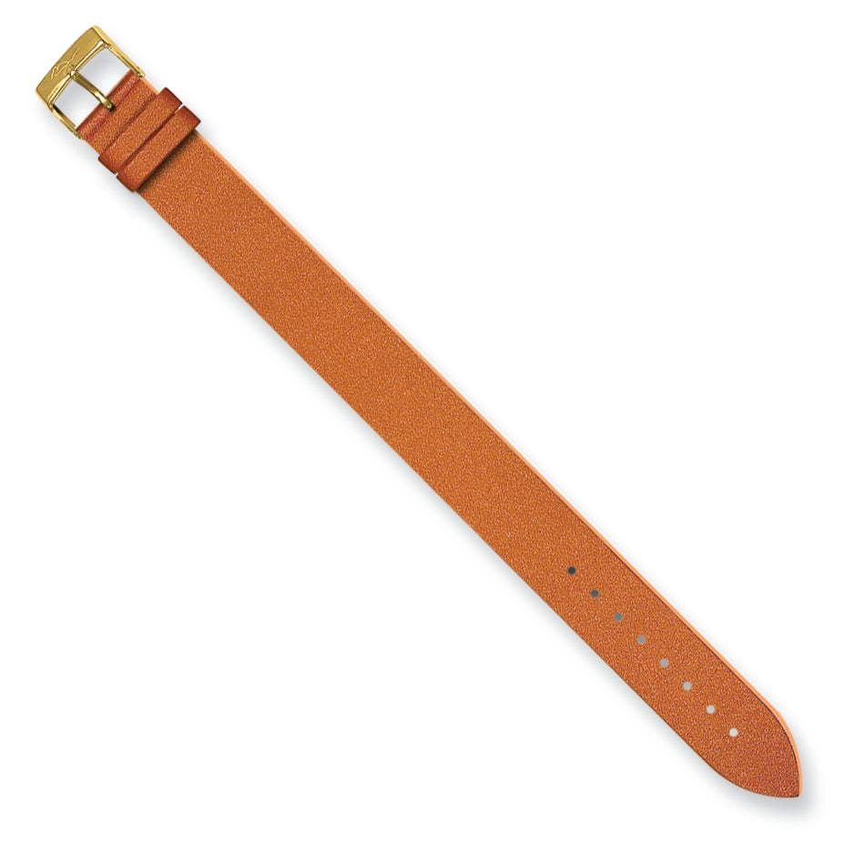 Moog Gold-plated Orange Glimmer Finish Satin Fabric Watch Band