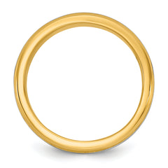 14k Two-Tone Y/W 6mm Beveled Edge Wedding Band Size 13.5