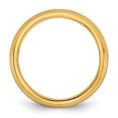 14k Two-Tone Y/W 8mm Beveled Edge Wedding Band Size 13.5