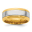 14k Two-Tone Yellow and White 8mm Beveled Edge Wedding Band