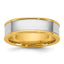 14k Two-Tone Yellow and White 6mm Step Up Flat Edge Wedding Band