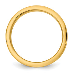 14k Two-Tone Y/W 8mm Step Up Flat Edge Wedding Band Size 13.5