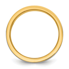 14k Two-Tone Y/W 6mm Milgrain Wedding Band Size 13.5