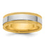 14k Two-Tone Y/W 6mm Milgrain Wedding Band Size 13.5