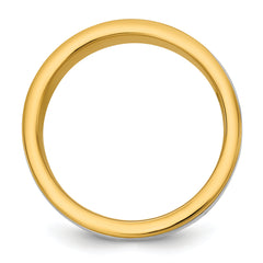 14k Two-Tone Y/W 8mm Milgrain Wedding Band Size 13.5