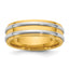 14k Two-Tone Yellow and White 6mm Double Banded Wedding Band
