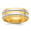 14k Two-Tone Yellow and White 7mm Double Banded Wedding Band