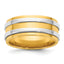 14k Two-Tone Yellow and White 8mm Double Banded Wedding Band