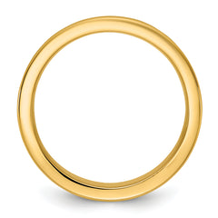 14k Two-Tone Y/W 7mm Step Up Beveled Wedding Band Size 13.5