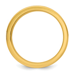 14k Two-Tone Y/W 8mm Step Up Beveled Wedding Band Size 13.5