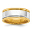 14k Two-Tone Yellow and White 8mm Step Up Beveled Wedding Band - Sophia Jewelers