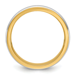 14k Two-Tone Y/W 7mm Single Banded Wedding Band Size 13.5