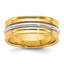 14k Two-Tone Yellow and White 7mm Single Banded Wedding Band