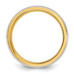 14k Two-Tone Y/W 8mm Single Banded Wedding Band Size 13.5