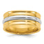 14k Two-Tone Y/W 8mm Single Banded Wedding Band Size 13.5