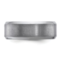 Chisel Tantalum Brushed and Polished 8mm Beveled Edge Band