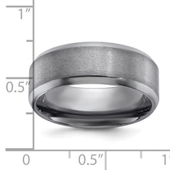 Chisel Tantalum Brushed and Polished 8mm Beveled Edge Band