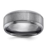 Chisel Tantalum Brushed and Polished 8mm Beveled Edge Band